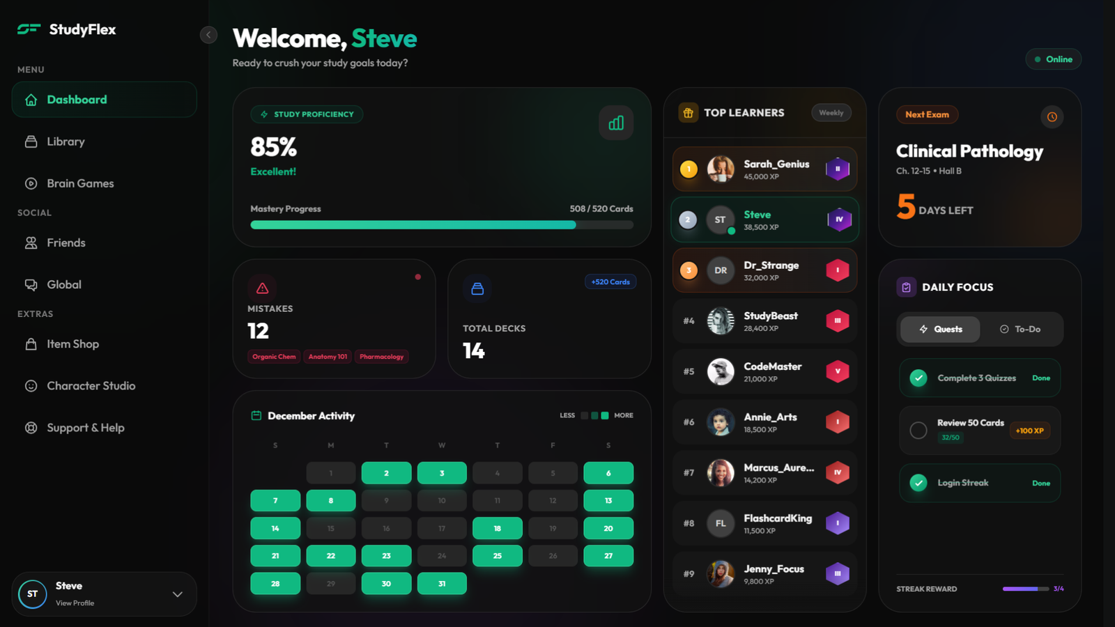 StudyFlex Dashboard